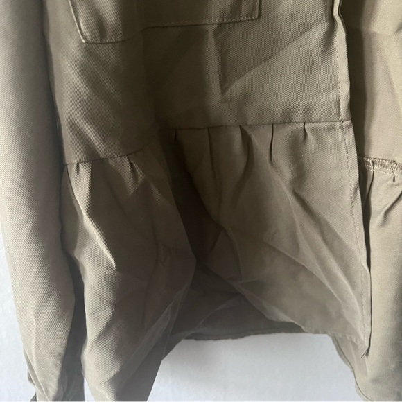 Zara Ruffle Military Green Cardigan Size M - Picture 5 of 6
